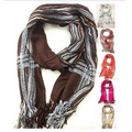 Silver Metallic Stripe Scarves Women Stripe Scarf